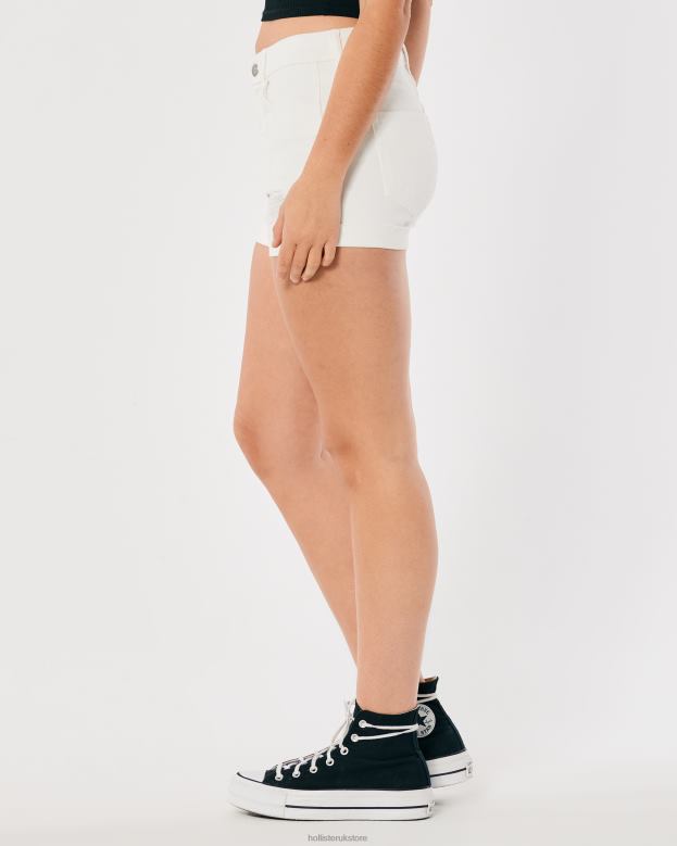 Bottoms Hollister Women High-Rise Ripped White Denim Shorts 3\\ 48820493 White Ripped